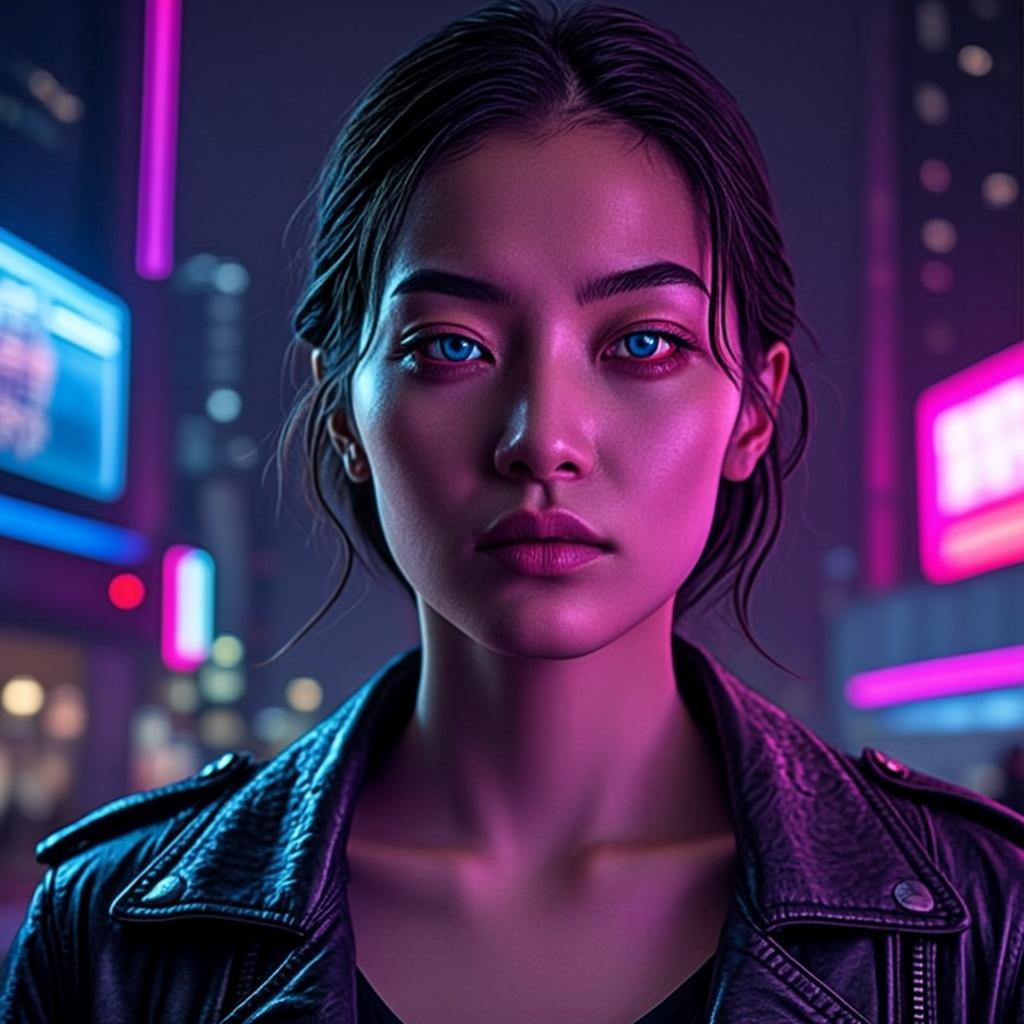 Neon cyberpunk portrait